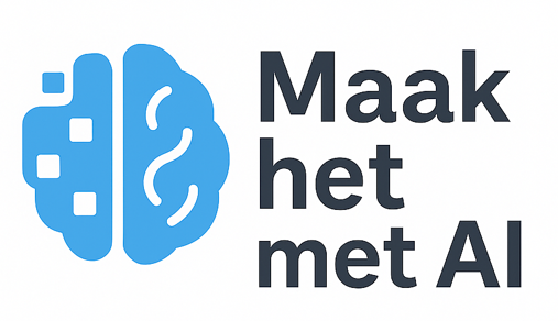 Maak het met AI logo - hersenvorm met AI symbolen